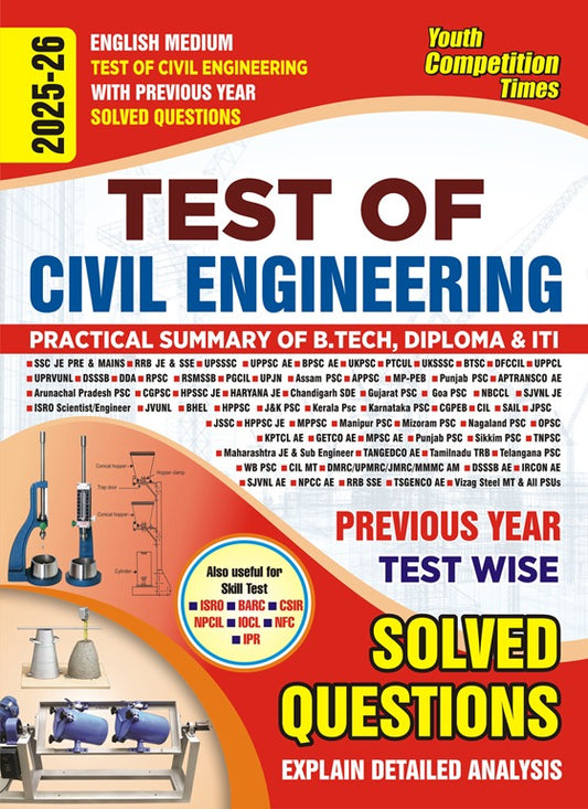 TEST Of Civil Engineering With Previous Year Solved Papers 2025-26 English Medium