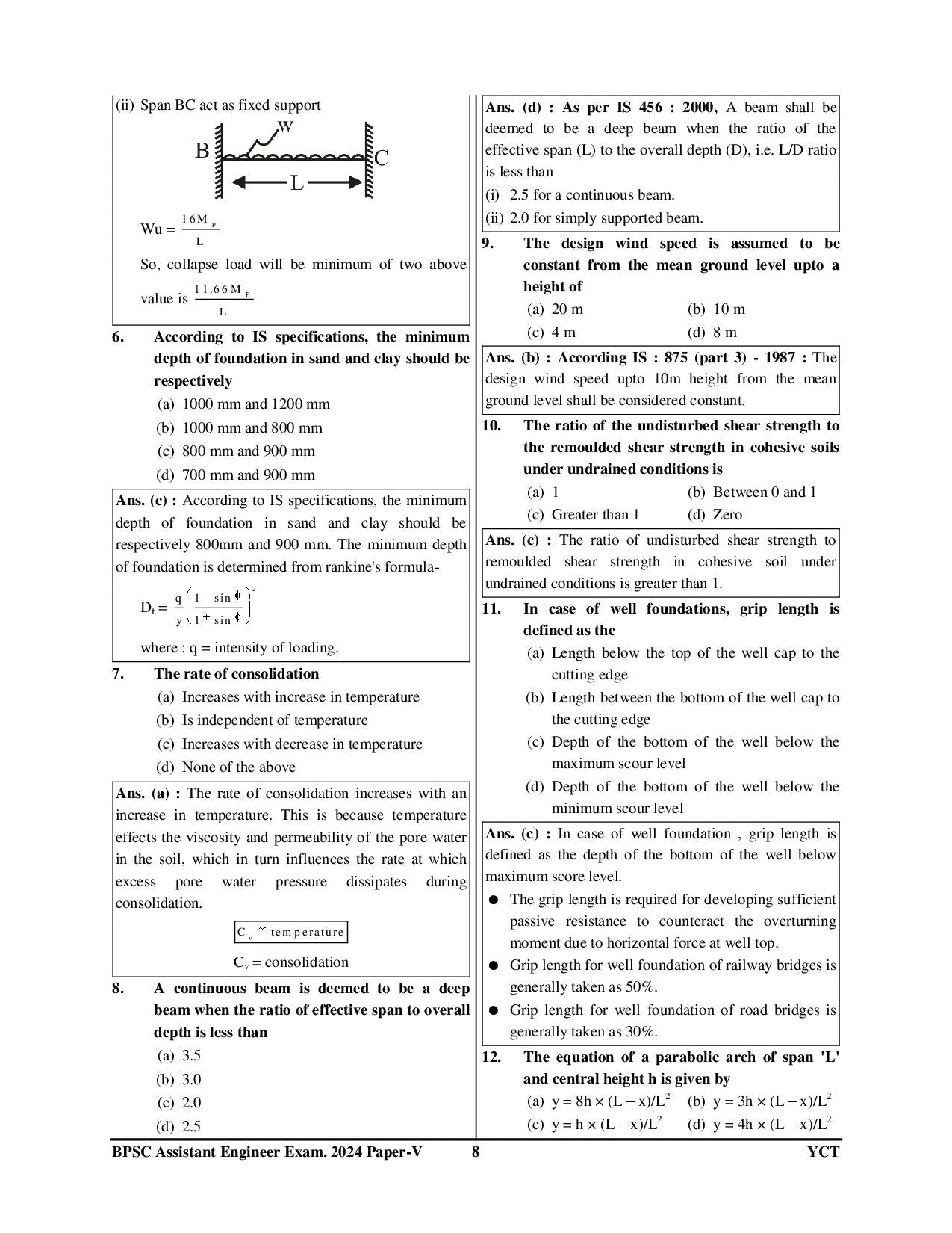 English Medium) BPSC & JPSC Civil Engineering Solved Papers Paper-V & VI 37 Sets (2025-26)