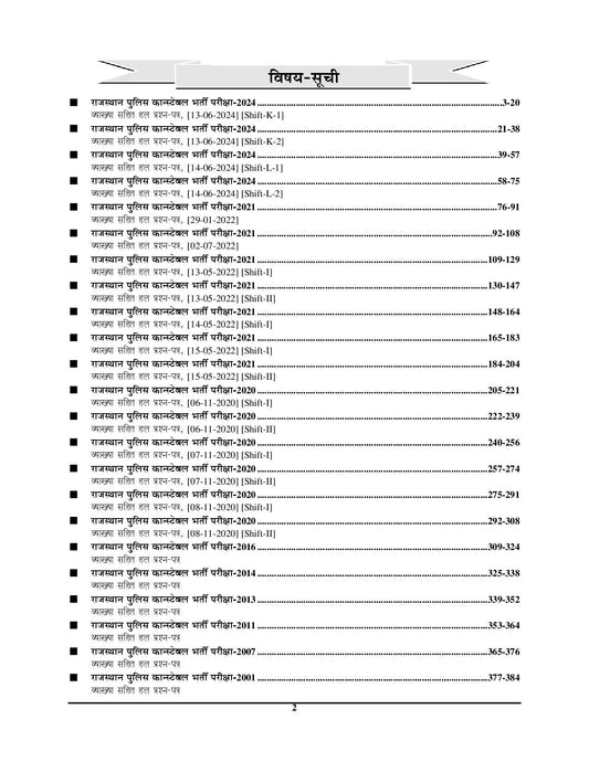 Rajasthan Police Constable Solved & Practice Book 23 Sets 2025-26 Hindi Medium