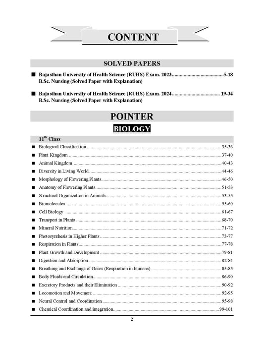 Target RUHS B.Sc. Nursing Physics, Chemistry, Biology 2025-26 Hindi Medium