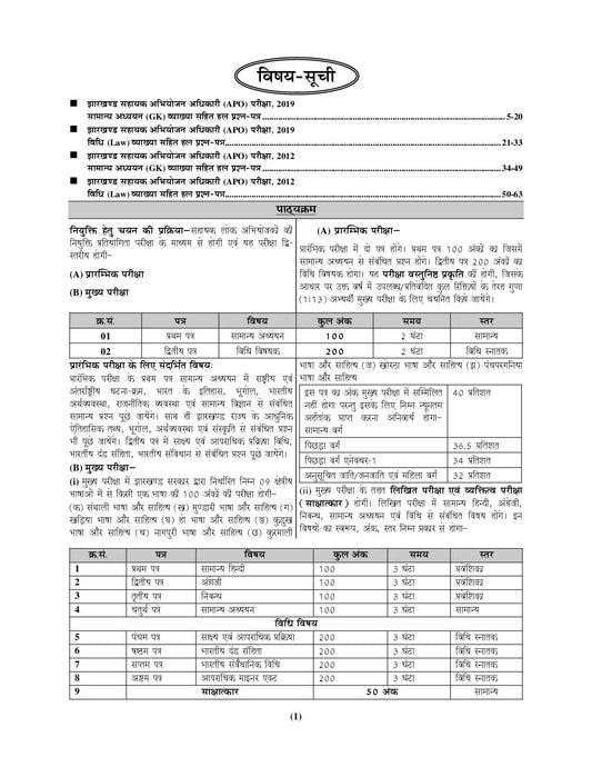 JPSC APO Diglot GS & Law Solved Papers 2025-26 Hindi Medium