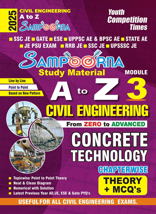 Civil Engineering A To Z Sampoorna Vol.3 Chapterwise Theory & MCQ's 2025 English Medium
