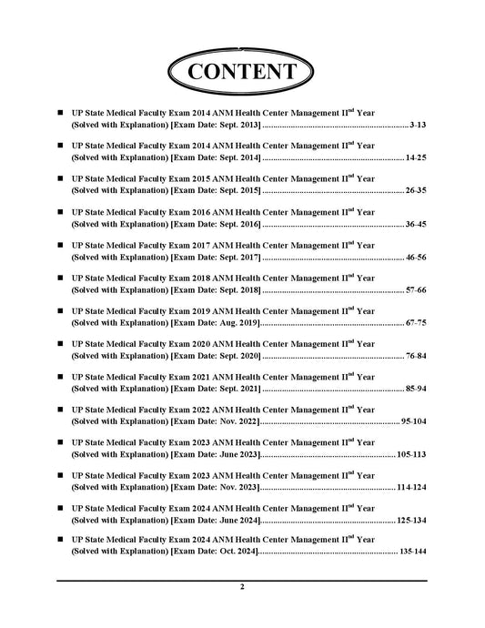 ANM Health Center Management 10 Previous Year Solved Papers 2025 Hindi Medium