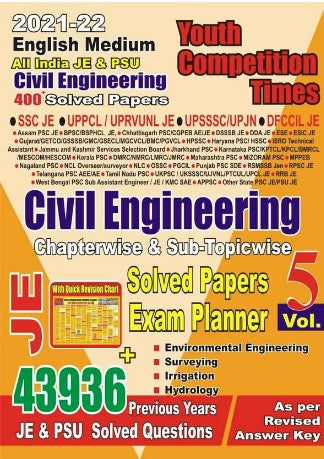 All India JE & PSU Civil Engineering 400+ Solved Papers Exam Planner Vol. 5 English Medium 2021-22