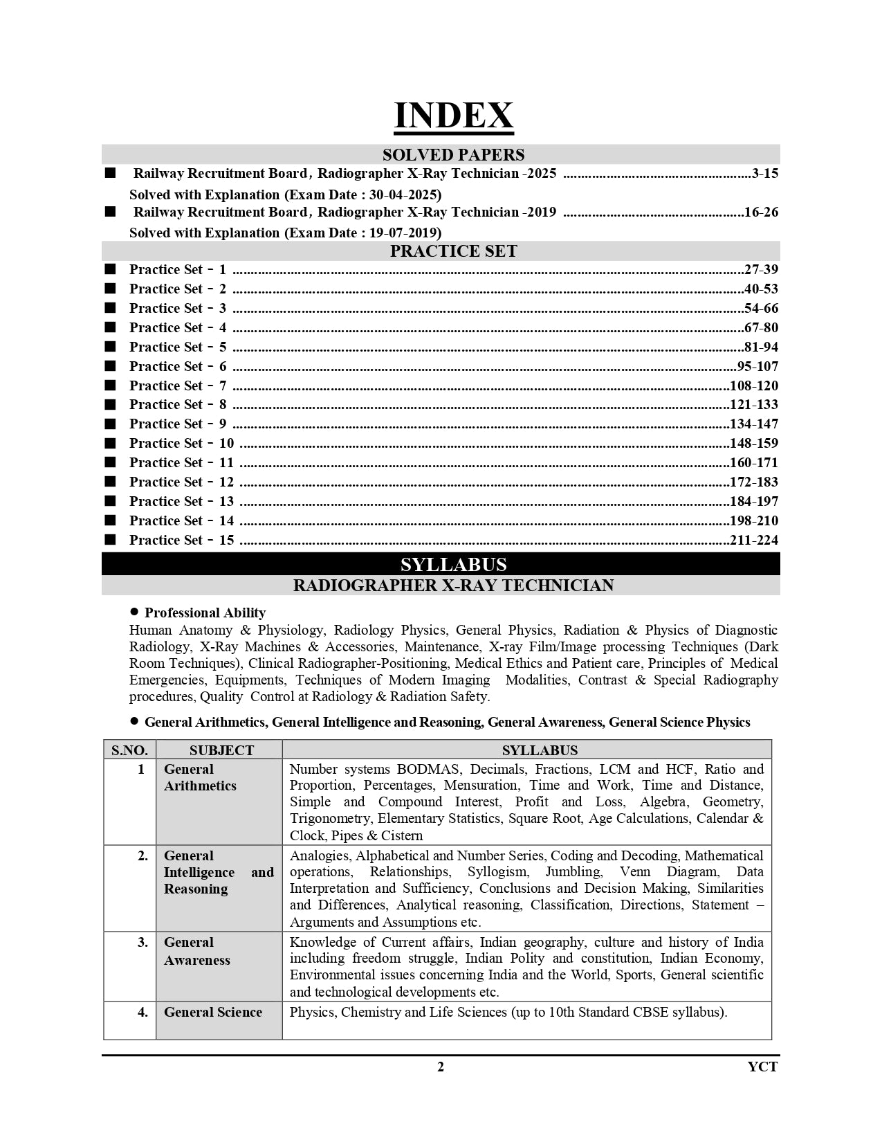 RRB Radiographer X-Ray Technician Previous Year Solved Papers & Practice Book in English