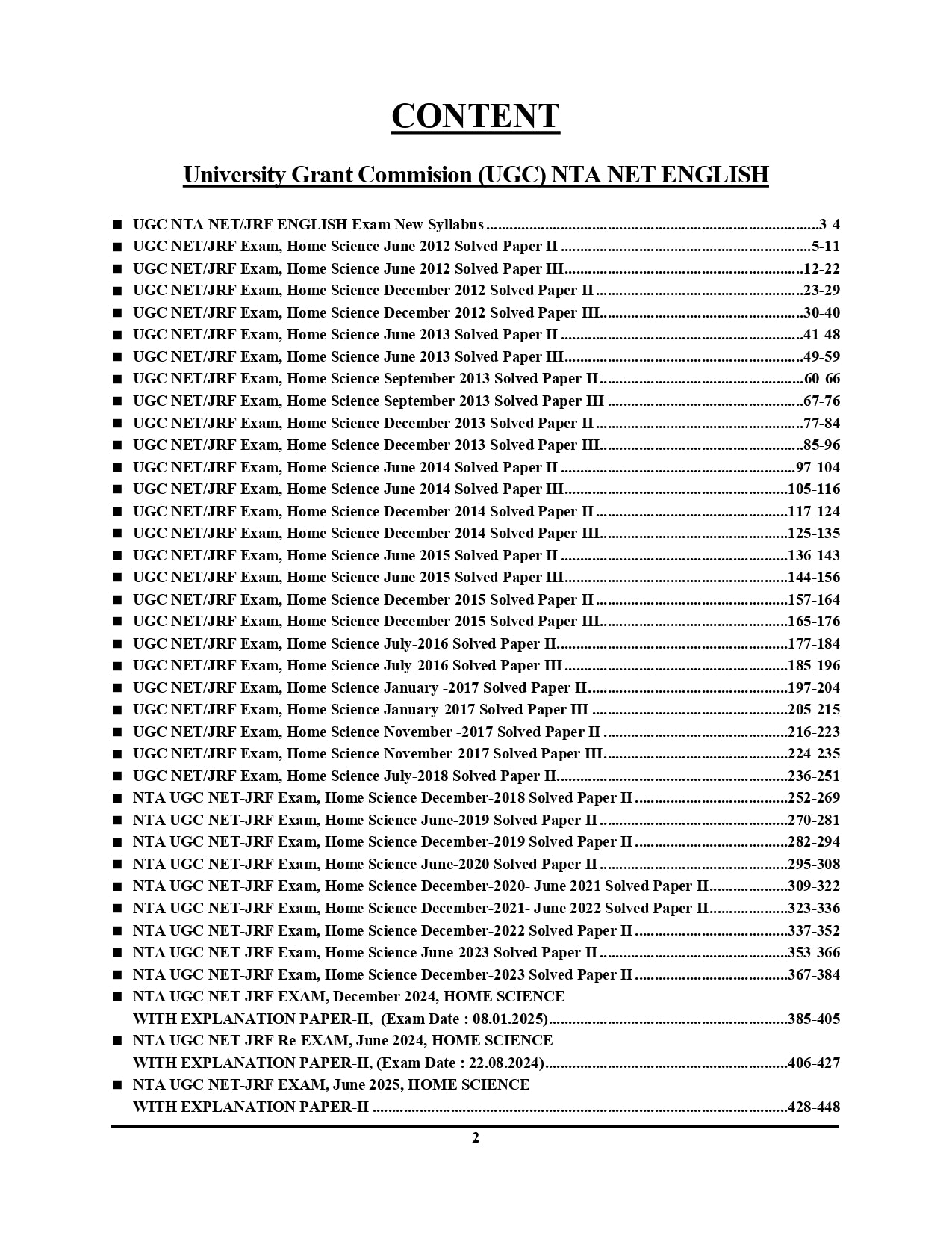 NTA/UGC-NET/JRF Home Science Solved Papers 2026