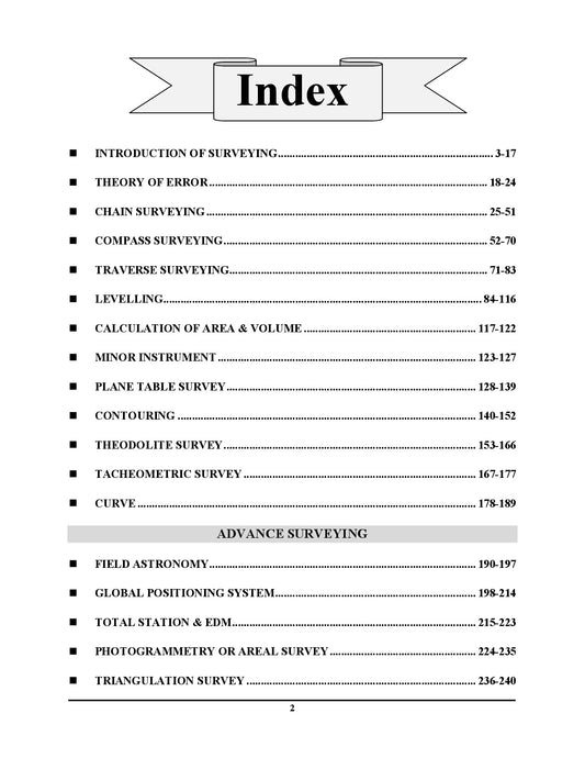 CIVIL ENGINEERING - A TO Z (SAMPOORNA) BTSC-JE/SSC-JE /GATE/ESE/UPPSC-AE/BPSC-AE/STATE-AE & JE/PSU EXAM/RRB-JE/UPSSSC-JE) Module-5 Surveying Chapterwise Theory+MCQ's - 206-27