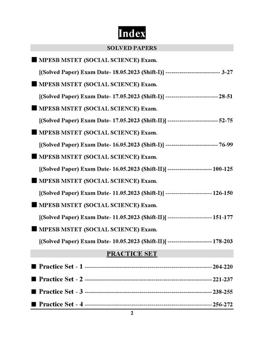 Hindi Medium) MPESB MSTET SOCIAL SCIENCE Varg-2 Solved Papers & Practice Book - 2026-27