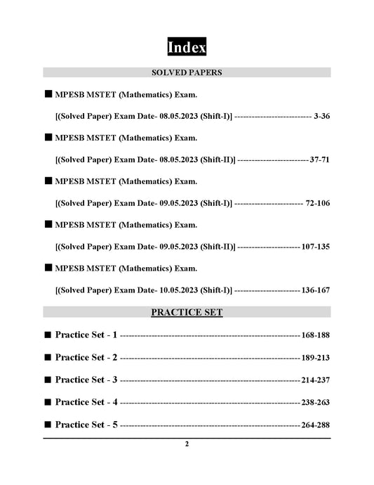 Hindi Medium) MPESB MSTET MATH Varg-2 Solved Papers & Practice Book - 2026-27