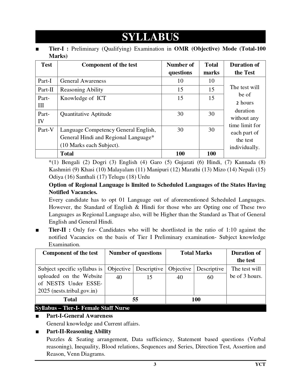 EMRS SSE Female Staff Nurse Practice Book 2025