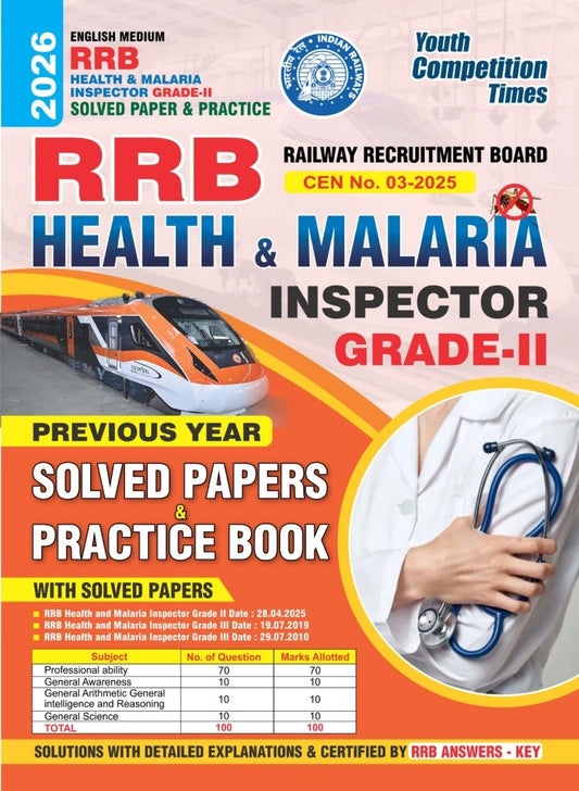 RRB  Health & Malaria Inspector Grade-II Solved Papers & Practice Book 2025 ENGLISH MEDIUM