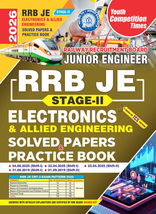 RRB JE CBT Stage II Electronics & Allied Engineering Solved Papers & Practice Book 2025 English Medium