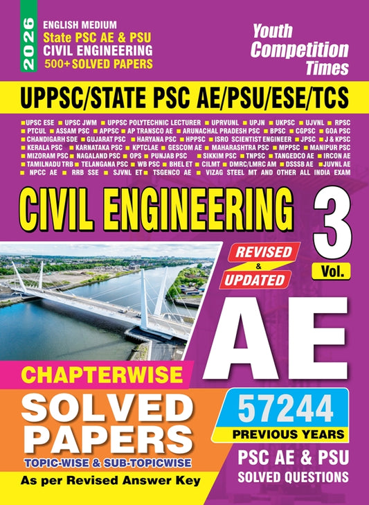 STATE PSC AE & PSU CIVIL ENGINEERING 500+ SOLVED PAPERS VOL-3 (ENGLISH MEDIUM) 2025-26