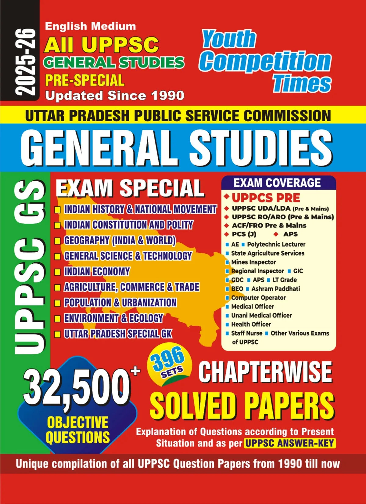 UPPSC General Studies Pre Special Chapterwise Solved 32500 English Medium 2025-26