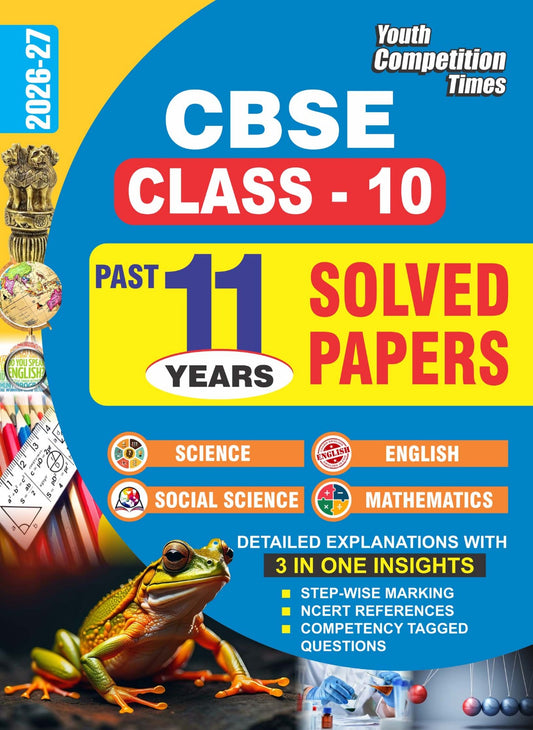 English Medium) CBSE Class-10 (Past 11th Years) Science, English, Social Science, Mathematics (3 in one insight) Solved Papers - 2026-27