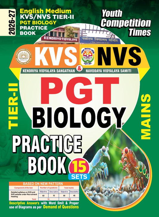 English Medium_KVS/NVS Tier-II PGT Biology (Mains) Practice Book (20 Sets) - 2026-27