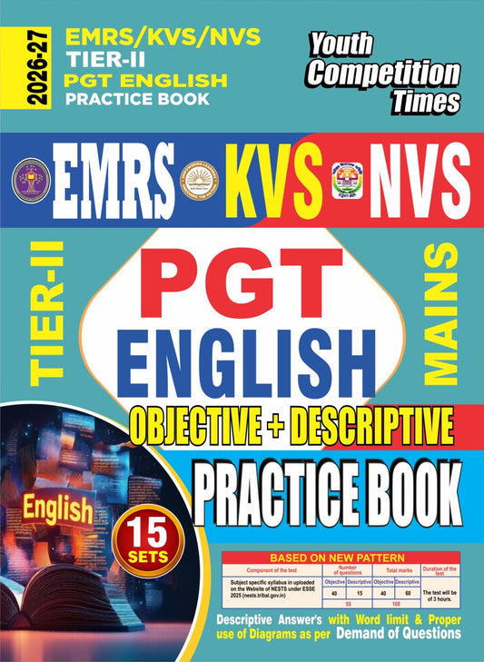 EMRS/KVS/NVS TIER-II PGT-English (Mains) Objective+Descriptive (15 Sets) Practice Book - 2026-27