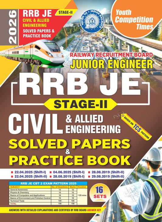 RRB JE Stage-II Civil & Allied Engineering Solved Papers & Practice Book 2025 in English