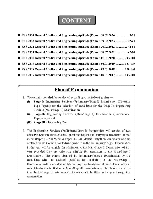 UPSC ESE Preliminary Examination GS & Engineering Aptitude English Medium 2025