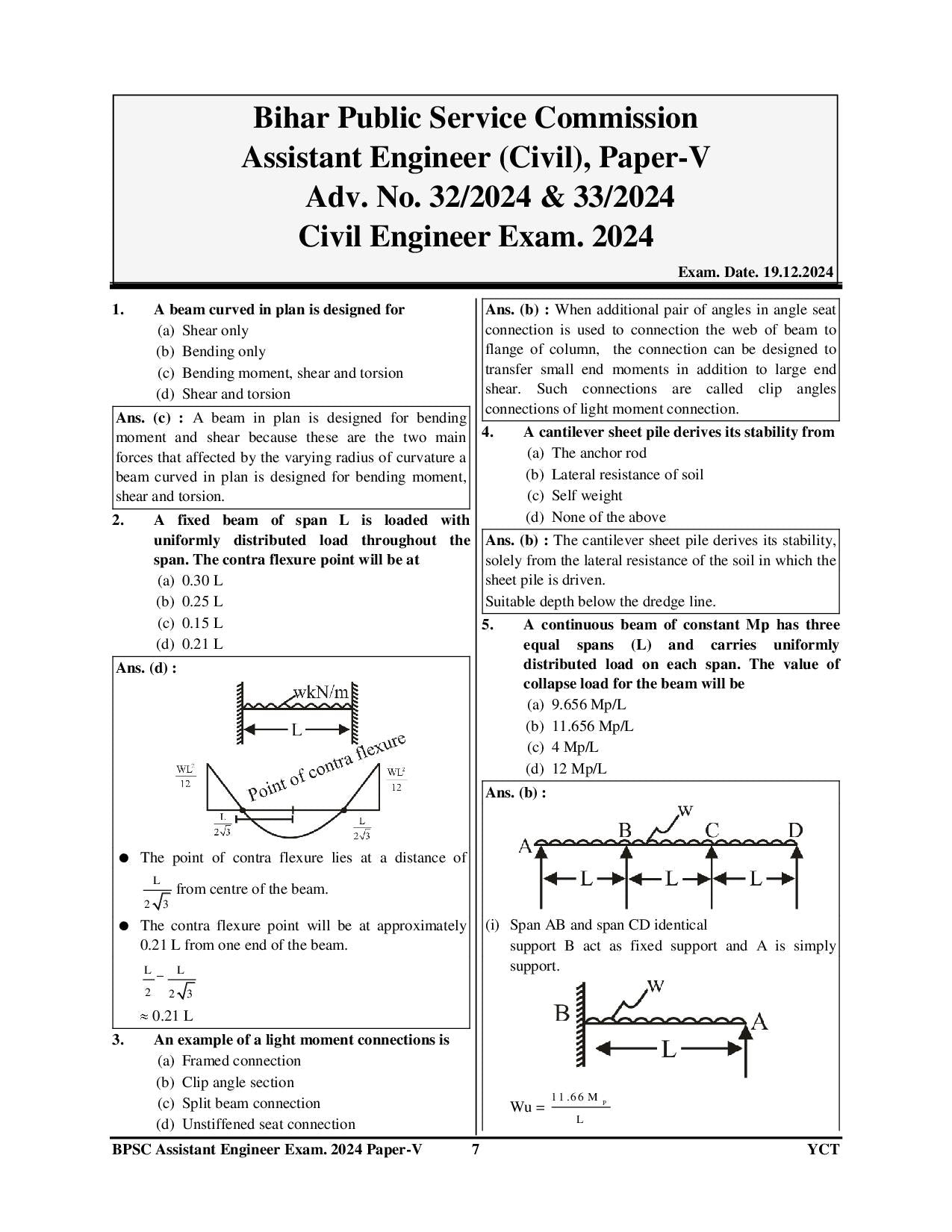 English Medium) BPSC & JPSC Civil Engineering Solved Papers Paper-V & VI 37 Sets (2025-26)