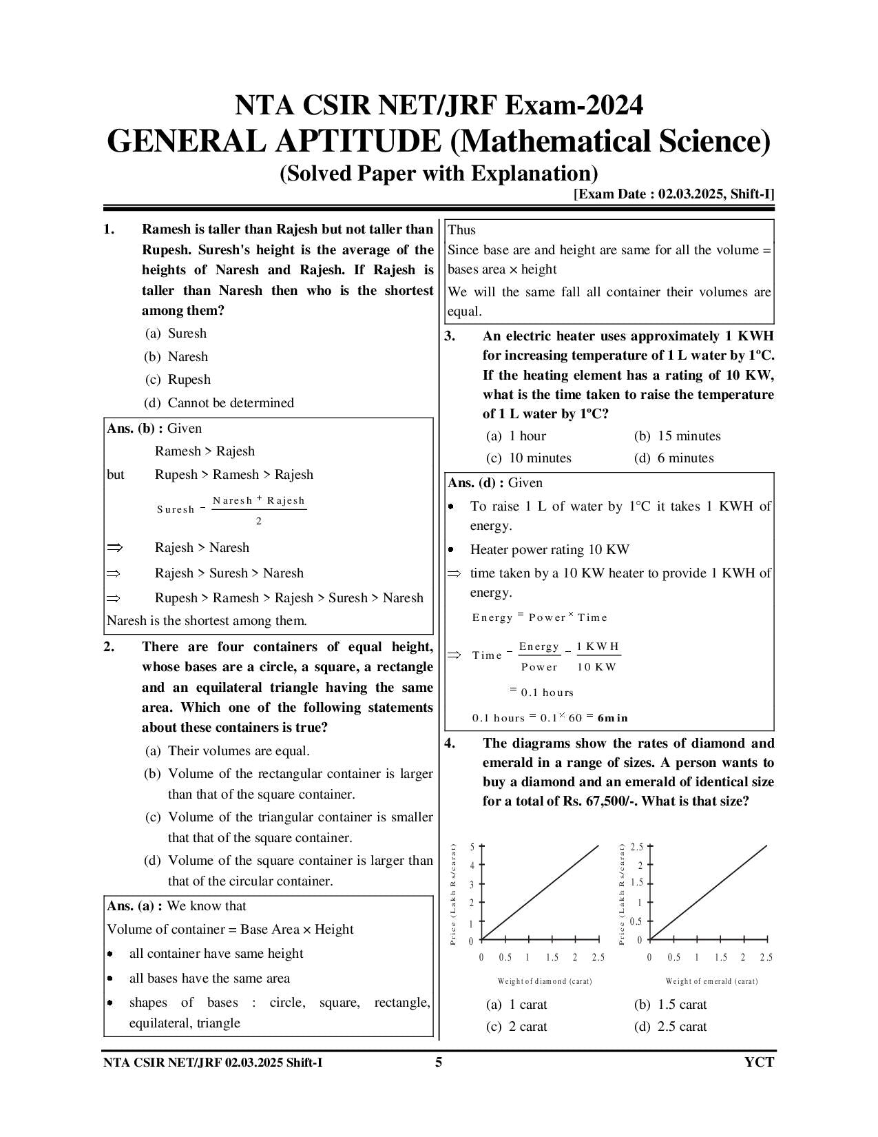 NTA CSIR-NET JRF Part-A General Aptitude Compulsory Solved Papers 73 Sets 2025-26 English Medium