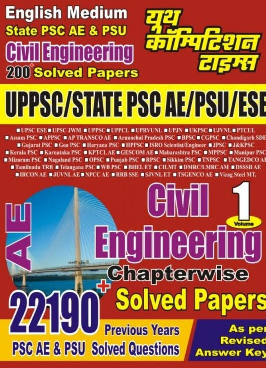 STATE PSC AE & PSU CIVIL ENGINEERING 200+ SOLVED PAPERS VOLUME-I (ENGLISH MEDIUM)