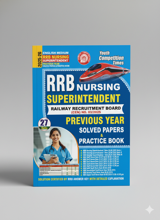 RRB NURSING SUPERINTENDENT PREVIOUS YEAR SOLVED PAPERS & PRACTICE BOOK 27 SETS (ENGLISH MEDIUM) 2025-26