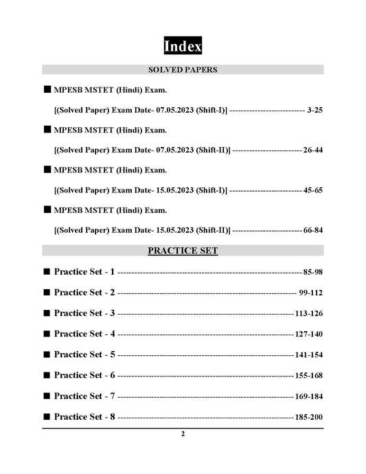 MPESB/MSTET - HINDI (Varg-2) Solved Papers & Practice Book - 2026-27