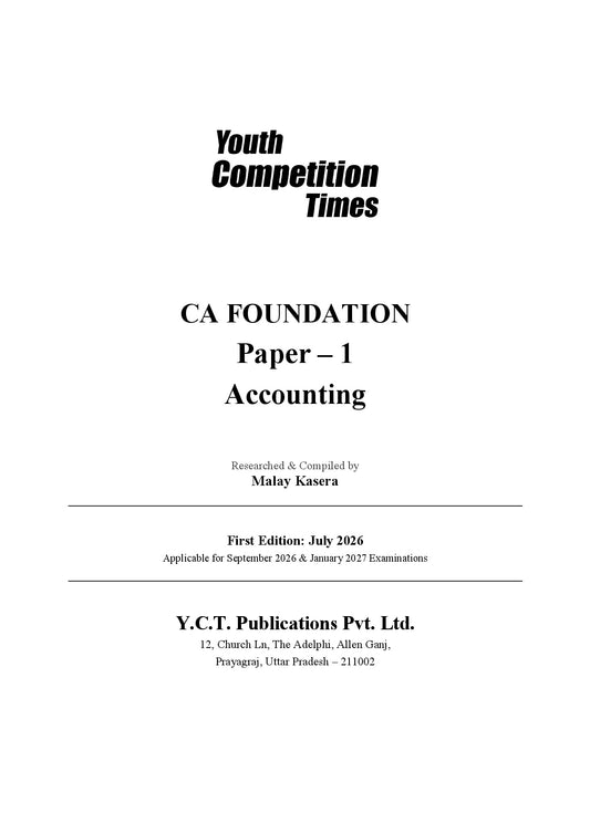 CA FOUNDATION I Paper 01 - ACCOUNTING I Revision Past Exam Questions I 1st Edition I Solutions Of May 2026 Included I English Medium I 2026-27