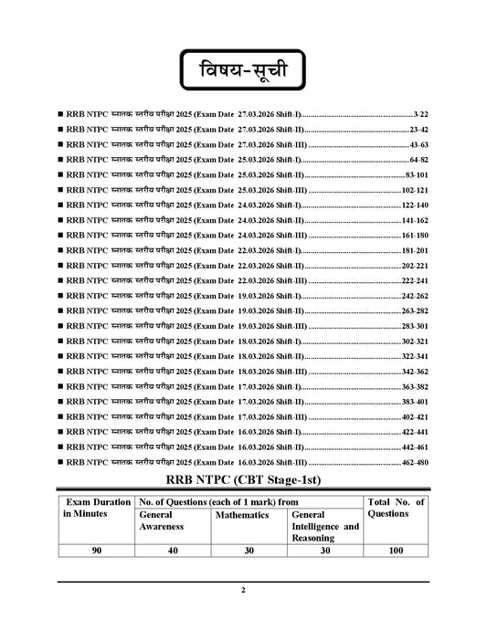RRB NTPC (National Thermal Power Corporation) 2027 I Graduate Level I CBT Stage-I Solved Papers (24 Sets) I Hindi & English Medium I 2027