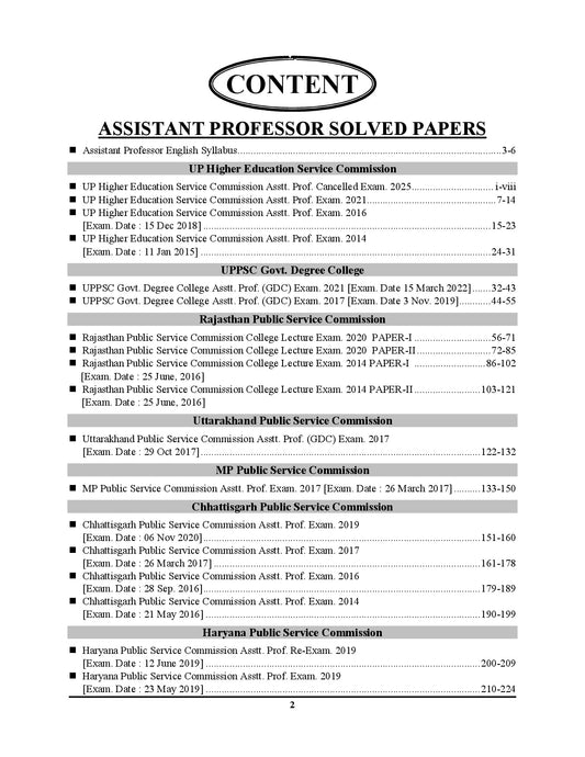 ENGLISH Assistant Professor (UPHESC, UPPSC, UKPSC, RPSC, MPPSC, CGPSC, HPSC) Solved Papers (18 Sets) - 2026-27