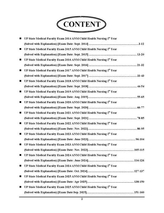 Hindi & English Medium_ANM Previous Year Solved Papers (1st Year) CHILD HEALTH NURSING - 2026-27