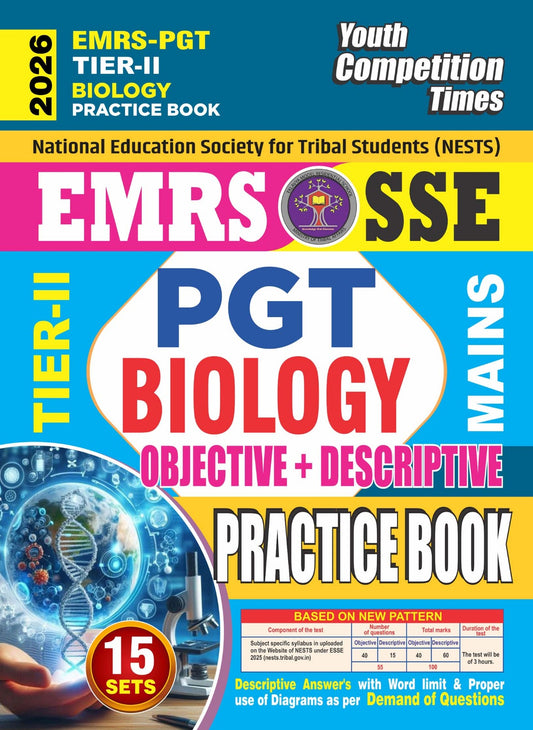 EMRS-PGT TIER-II BIOLOGY (MAINS) Objective+Descriptive Practice Book (15 Sets) - 2026-27