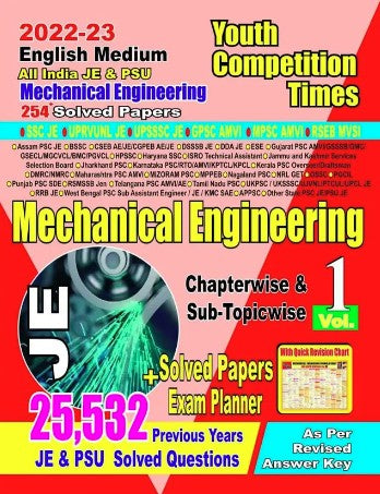 All India JE & PSU Mechanical Engineering 254+ Solved Papers Volume-I English Medium 2022-23