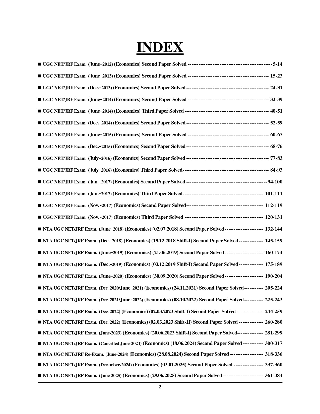 NTA UGC NET-JRF/SET Economics English Medium Solved Papers 2025