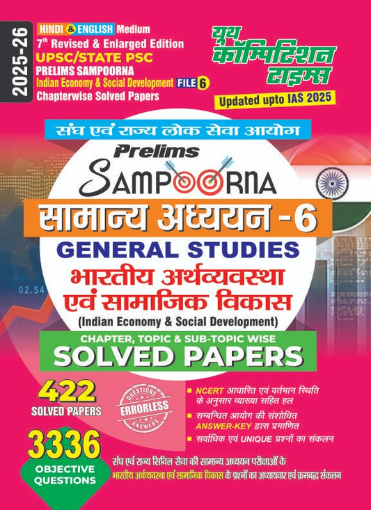 UPSC/STATE PSC Prelims Sampoorna Indian Economy & Social Development File-6 Chapterwise Solved Papers 7th Revised & Enlarged Edition Hindi & English Medium (General Studies-6, 422) 2025-26