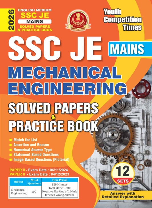 SSC JE Mains Mechanical Engineering Solved Papers And Practice Book 2025