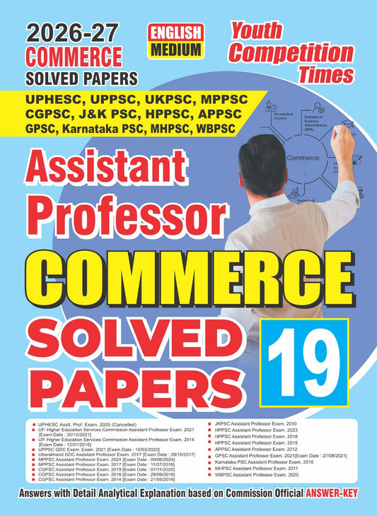 English Medium_Commerce Solved Papers (UPHESC, UPPSC, UKPSC, MPPSC, CGPSC, J&K PSC , HPPSC, APPSC, GPSC, Karnatka PSC, MHPSC, WBPSC) Assistant Professor (19 Sets) - 2026-27