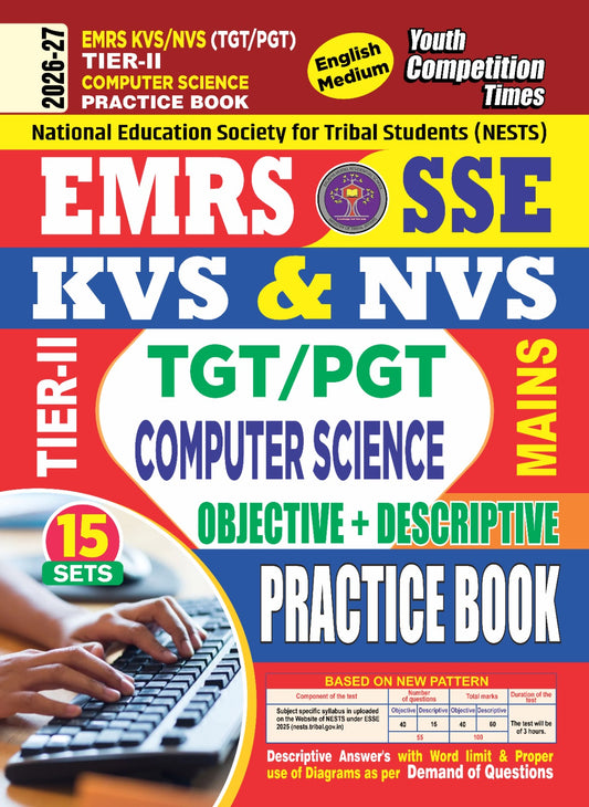 English Medium_EMRS KVS/NVS (TGT/PGT) Tier-II Computer Science Practice Book (15 Sets) Objective+Descriptive - 2026-27