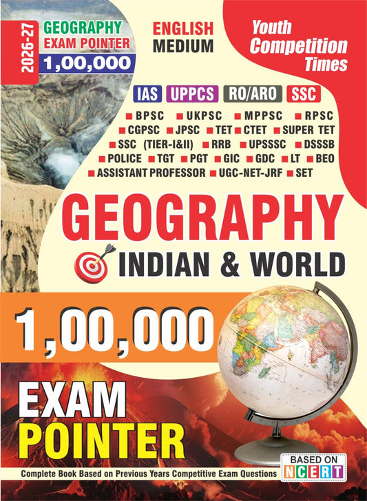English Medium) Geography Exam Pointer (100,000) IAS/UPPCS/RO/ARO/SSC (Geography Indian & World) - 2026-27