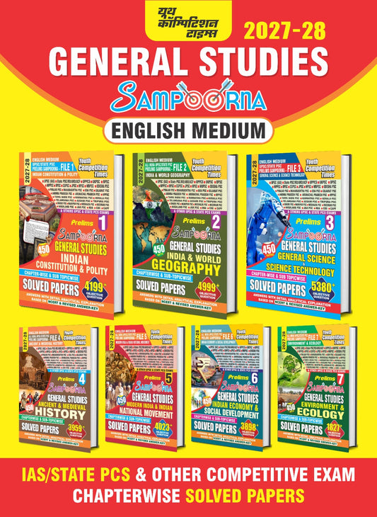 Combo of 7 Books I UPSC/IAS/State PSC/ RO/ARO/UPPCS/UKPSC I General Studies (Sampoorna) Chapterwise I Sub Topicwise Solved Papers (Volume 1 to 7) English Medium I 2027-28