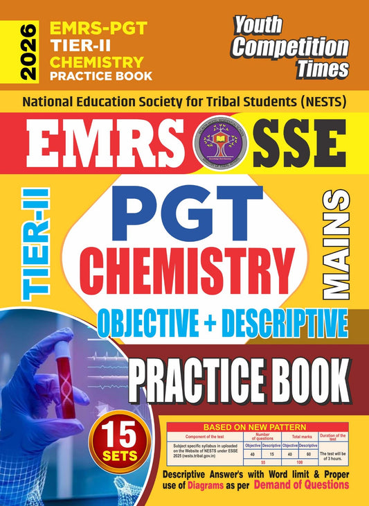 EMRS-PGT TIER-II Chemistry (Mains) Practice Book Objective+Descriptive (15 Sets) - 2026
