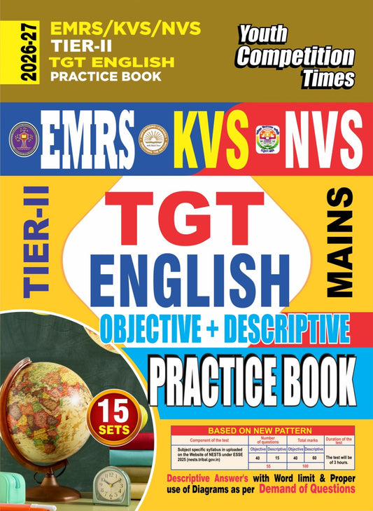 EMRS/KVS/NVS TIER-II TGT-English (Mains) Objective+Descriptive (15 Sets) Practice Book - 2026-27